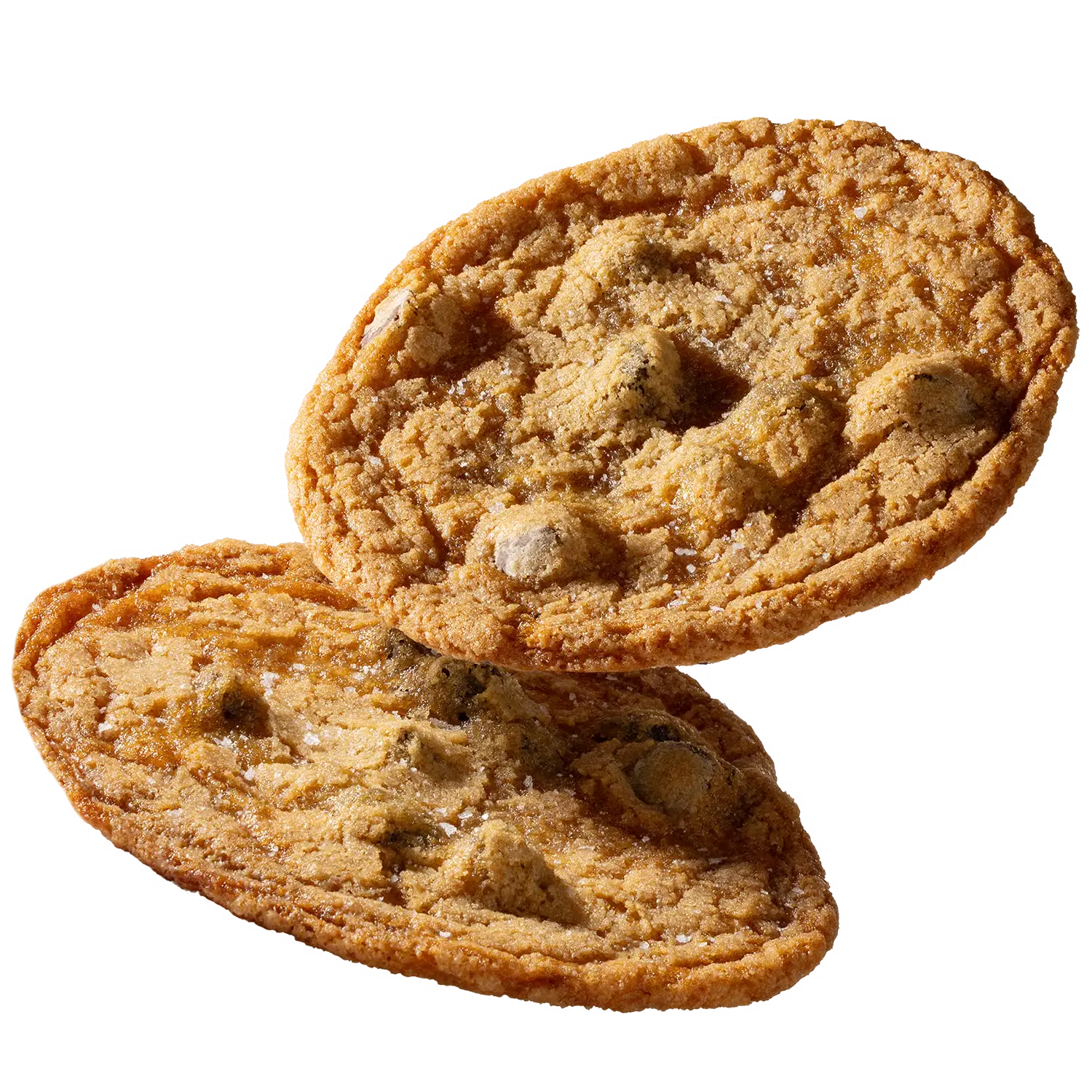 Delicately crisp cookies with lightly caramelized edges, soft chewy centers, and semi-sweet chocolate chips in every bite.
